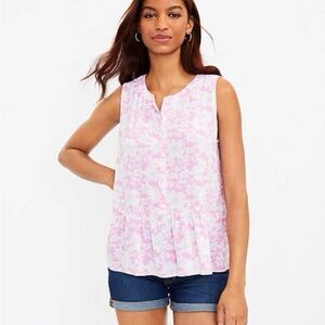 Loft Pink Peplum Top Sleeveless Women's Top